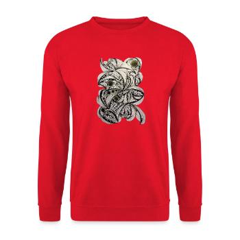 Ornement en spirale de feuilles - Sweat-shirt Unisexe - rouge - Devant - Alina (178cm) & Michal (187cm)