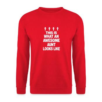 This Is What An Awesome Aunt Looks Like - Unisex Sweatshirt - red - Front - Alina (178cm) & Michal (187cm)