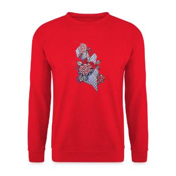 Diamond Blossoms Ornament - Unisex Sweatshirt - red - Front - Alina (178cm) & Michal (187cm)