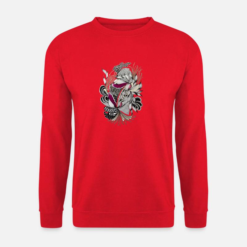 Noir Magenta Blütenranken - Unisex Pullover - Rot