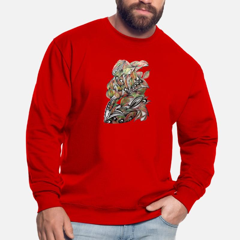 Vibrant Leaf Peacock Pattern Unisex Sweatshirt