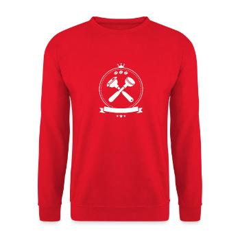 Crowned Percussion Crest for Coffee Lover Fans - Unisex Sweatshirt - red - Front - Alina (178cm) & Michal (187cm)
