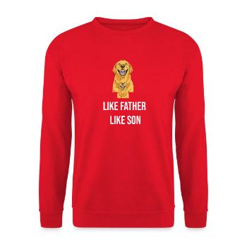 Like father and son: Dog love duo - Unisex Sweatshirt - red - Front - Alina (178cm) & Michal (187cm)
