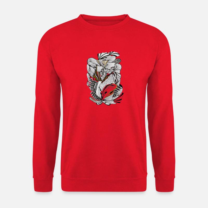 Noir Blattwerk Gold Akzent - Unisex Pullover - Rot