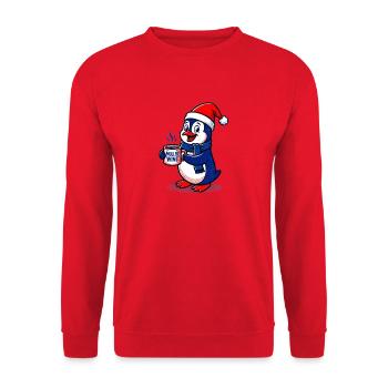 Pingouin Douillet - Sweat-shirt Unisexe - rouge - Devant - Alina (178cm) & Michal (187cm)