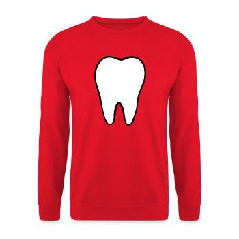 Tooth, Teeth, Dentist - Unisex Sweatshirt - red - Front - Alina (178cm) & Michal (187cm)