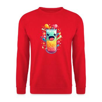 Bunte Saft Explosion Teströhre - Unisex Pullover - Rot - Vorne - Alina (178cm) & Michal (187cm)