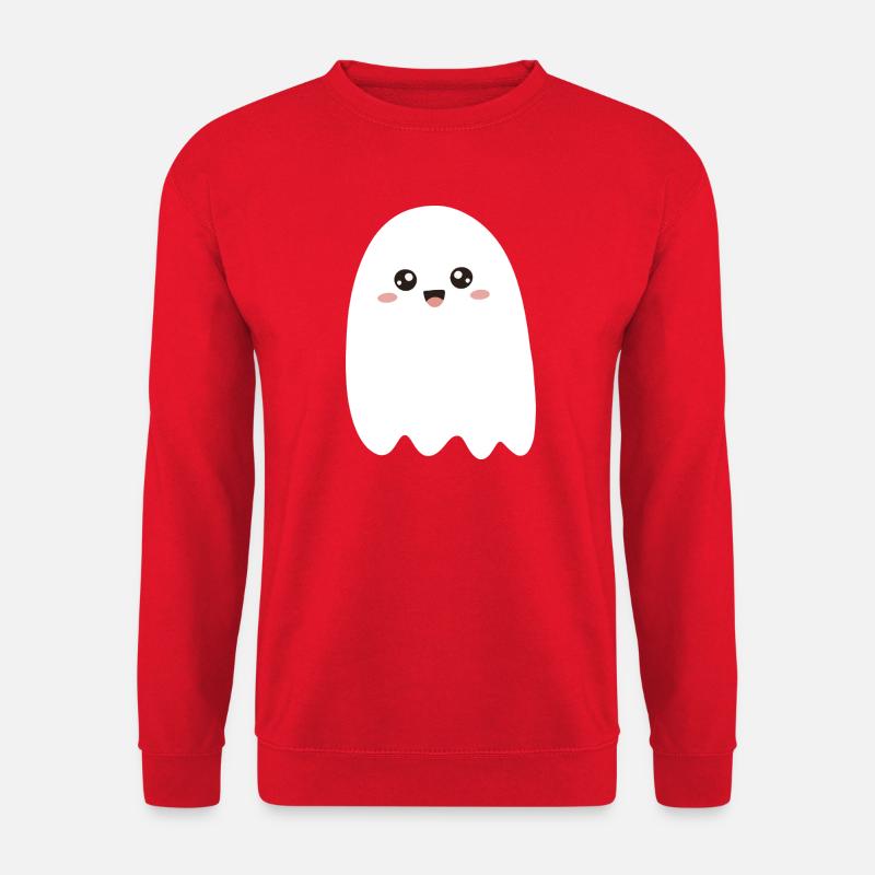 Kawaii Ghost Smile Tee - Unisex Sweatshirt - red