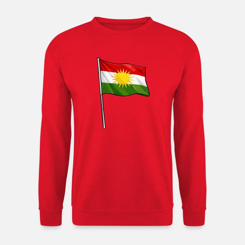Kurdistan Flag Sonnenstern - Unisex Pullover - Rot