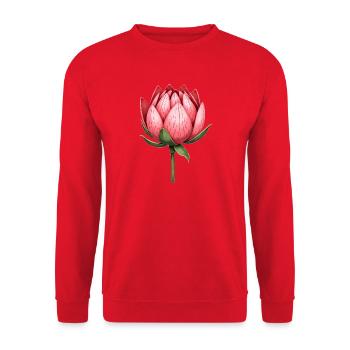 Zuckerbüsche Protea Blume - Unisex Pullover - Rot - Vorne - Alina (178cm) & Michal (187cm)