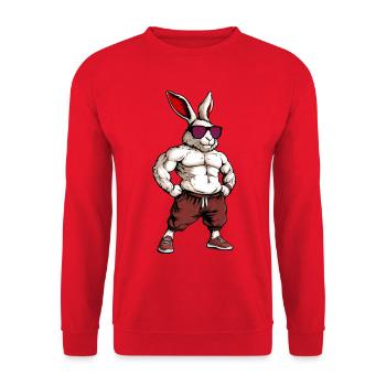 Sport Hase - Unisex Pullover - Rot - Vorne - Alina (178cm) & Michal (187cm)