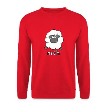 Meh Sheep Cartoon - Unisex Sweatshirt - red - Front - Alina (178cm) & Michal (187cm)