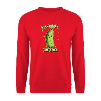 Ich bin ein großer Dill Gurke - Unisex Pullover - Rot - Vorne - Alina (178cm) & Michal (187cm)