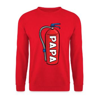Baby verkünden - Feuerwehrmann Papa - Unisex Pullover - Rot - Vorne - Alina (178cm) & Michal (187cm)