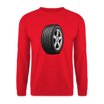 Car Tire Wheel Tread Pattern - Unisex Sweatshirt - red - Front - Alina (178cm) & Michal (187cm)