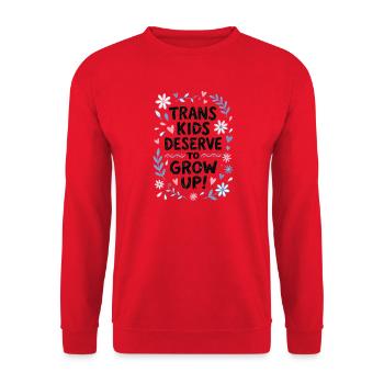 Mois de la fierté LGBTQ - Les enfants trans méritent de grandir - Sweat-shirt Unisexe - rouge - Devant - Alina (178cm) & Michal (187cm)