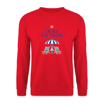Amalfi Coast Dolce Far Niente Italian Summer - Unisex Pullover - Rot - Vorne - Alina (178cm) & Michal (187cm)