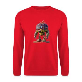 Grapehead Mecha: Whimsical Fruit Armor - Unisex Sweatshirt - red - Front - Alina (178cm) & Michal (187cm)