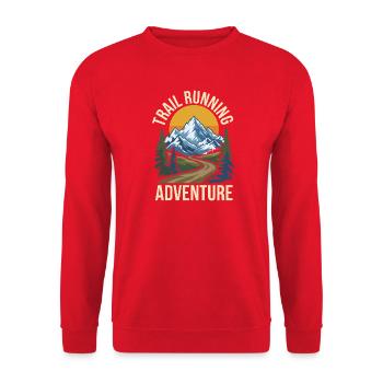 Trailrunning-Abenteuer - Unisex Pullover - Rot - Vorne - Alina (178cm) & Michal (187cm)