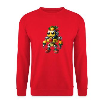 Robot Fruit Joyeux - Sweat-shirt Unisexe - rouge - Devant - Alina (178cm) & Michal (187cm)
