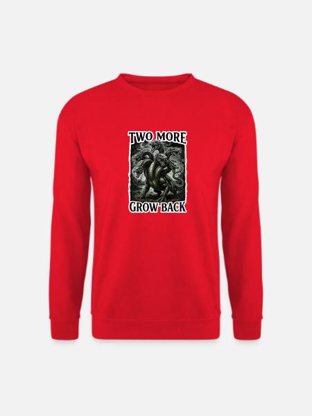 Zwei weitere Grow Back – Hydra Dragon TTRPG-Design - Unisex Pullover - Rot