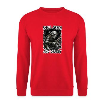 Petit vert et mortel - Art de jeu de rôle sur table de voleur gobelin - Sweat-shirt Unisexe - rouge - Devant - Alina (178cm) & Michal (187cm)