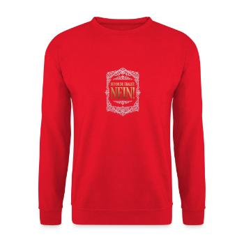 Lustige Sprüche Bevor du fragst nein - Unisex Pullover - Rot - Vorne - Alina (178cm) & Michal (187cm)