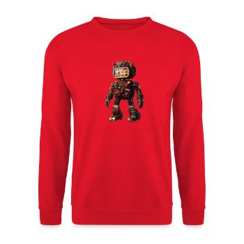 Chocolate Robot Candy Bot - Unisex Sweatshirt - red - Front - Alina (178cm) & Michal (187cm)