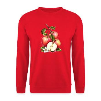Splendeur de pomme aquarélie - Sweat-shirt Unisexe - rouge - Devant - Alina (178cm) & Michal (187cm)