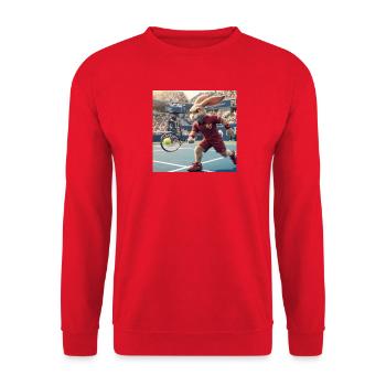 Racquet Rabbit Rally - Unisex Sweatshirt - red - Front - Alina (178cm) & Michal (187cm)