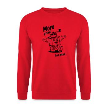 More grind, less mind! - Unisex Sweatshirt - red - Front - Alina (178cm) & Michal (187cm)