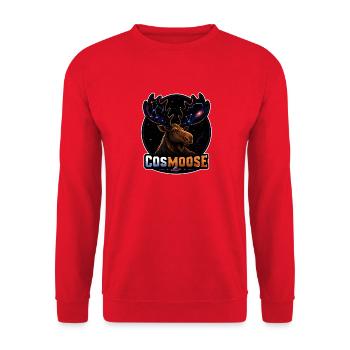 COSMOOSE – Kosmischer Elch mit Sterngeweihen - Unisex Pullover - Rot - Vorne - Alina (178cm) & Michal (187cm)