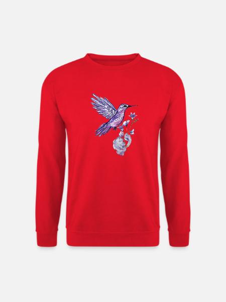 Purple hummingbird with lilac flower - Unisex Sweatshirt - red