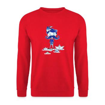 Herr Blau - Unisex Pullover - Rot - Vorne - Alina (178cm) & Michal (187cm)