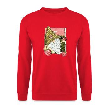 Garden gnome with raspberries - Unisex Sweatshirt - red - Front - Alina (178cm) & Michal (187cm)
