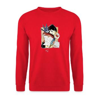 Nain de livre mignon au cœur de plume - Sweat-shirt Unisexe - rouge - Devant - Alina (178cm) & Michal (187cm)
