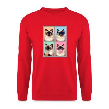 Cats Balinese Cat - Unisex Sweatshirt - red - Front - Alina (178cm) & Michal (187cm)