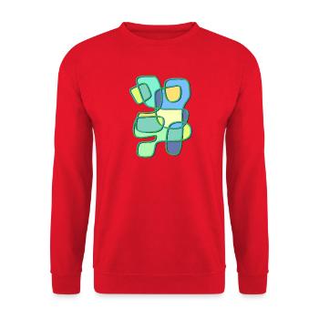 Patchwork Colour Play Contour Art - Unisex Sweatshirt - red - Front - Alina (178cm) & Michal (187cm)