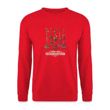 Rechenzentrum Rechner Computer EDV Server lustig - Unisex Pullover - Rot - Vorne - Alina (178cm) & Michal (187cm)