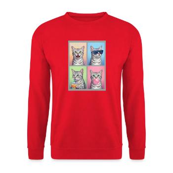 Chats Chat Mau égyptien - Sweat-shirt Unisexe - rouge - Devant - Alina (178cm) & Michal (187cm)