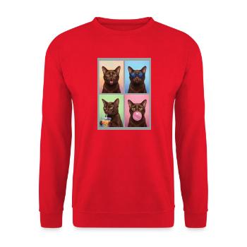 Chats Havana Cat - Sweat-shirt Unisexe - rouge - Devant - Alina (178cm) & Michal (187cm)