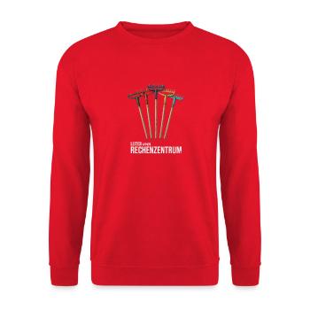 Rechenzentrum lustige Sprüche - Unisex Pullover - Rot - Vorne - Alina (178cm) & Michal (187cm)