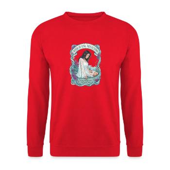 Anime-Mädchen – Fluss der Reflexion - Unisex Pullover - Rot - Vorne - Alina (178cm) & Michal (187cm)