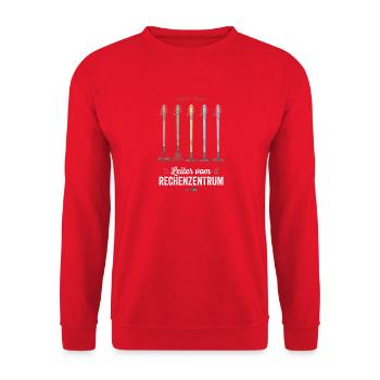 Rechenzentrum Retro Vintage Rechen & Besen Leiter - Unisex Pullover - Rot - Vorne - Alina (178cm) & Michal (187cm)