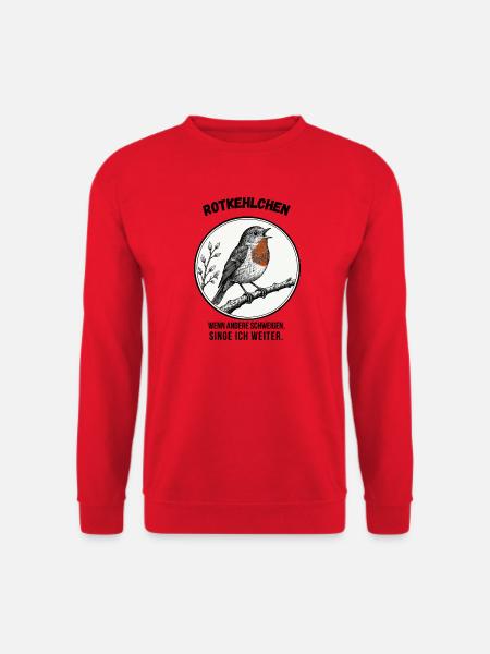 Rotkehlchen – Singe weiter - Unisex Pullover - Rot