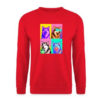 Hunde Alaskan Malamute Hund - Unisex Pullover - Rot - Vorne - Alina (178cm) & Michal (187cm)