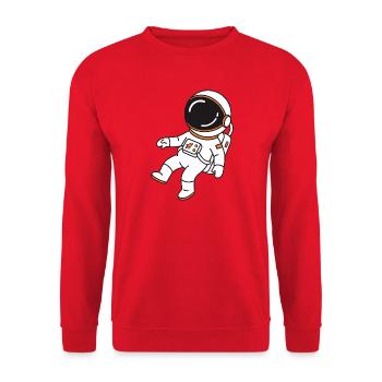 Space Mix Astronaut - Unisex Pullover - Rot - Vorne - Alina (178cm) & Michal (187cm)