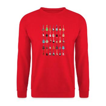Gitarren Gitarre Gitarrist Musiker Musik Geschenk - Unisex Pullover - Rot - Vorne - Alina (178cm) & Michal (187cm)