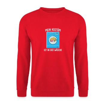 Karneval Kostüm - Mein Kostüm ist in der Wäsche - Unisex Pullover - Rot - Vorne - Alina (178cm) & Michal (187cm)
