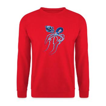 "IQ is cool" - Unisex Pullover - Rot - Vorne - Alina (178cm) & Michal (187cm)